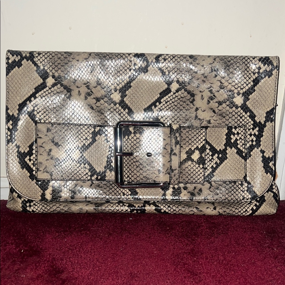 Tommy Hilfiger x Zendaya Snakeskin Oversized Clutch Bag